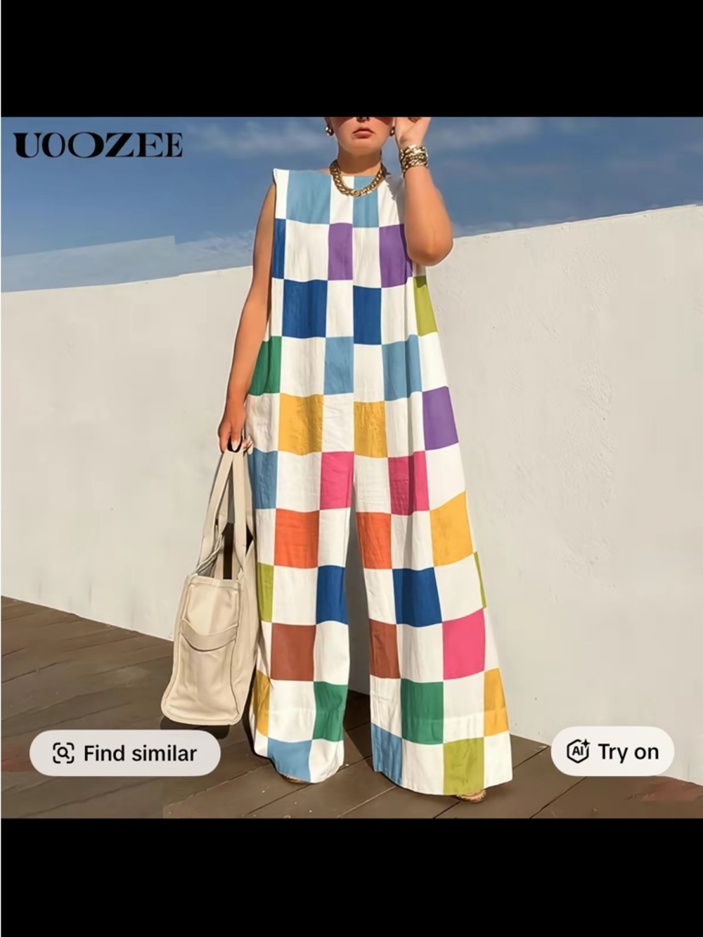Multicolor Checkered Jumpsuit